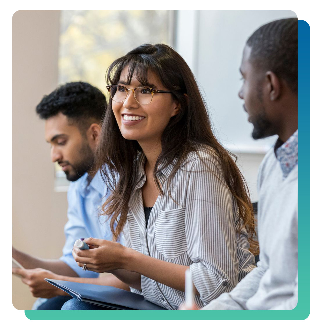 Smiling employees
